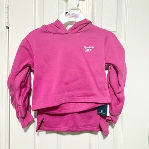 2pc Reebok Magenta girls set with hoodie sweatshirt and skirt (skort)/Size: 4-5